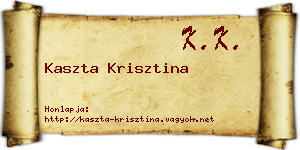 Kaszta Krisztina névjegykártya