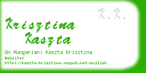 krisztina kaszta business card